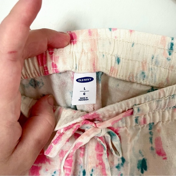 Old Navy High-Waisted Tie-Dye Linen-Bend Shorts Size Large - Picture 7 of 9